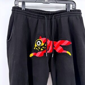 ICE CREAM Billionaire Boys Club Large Monday Logo Running Dog Black Sweatpants